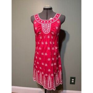 Vineyard Vines Pink and White Floral Pattern Midi Dress Size 6 - Rare Find!